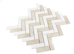 Herringbone Marfil Polished Marble Mosaic Tile-Marble Mosaic-American Tile Depot