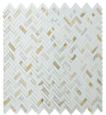 Herringbone Sunrise Polished Marble Mosaic Tile-Marble Mosaic-American Tile Depot