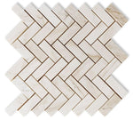 Herringbone Wooden White Honed Marble Mosaic Tile-Marble Mosaic-American Tile Depot