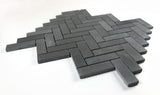 Herringbone Basalt Marble Mosaic Tile