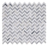 Herringbone Blue Polished Marble Mosaic Tile