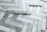 Herringbone City Grey Polished Marble Mosaic Tile