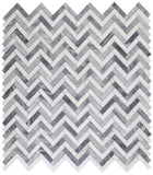 Herringbone Dusk Polished Marble Mosaic Tile