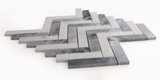 Herringbone Dusk Polished Marble Mosaic Tile