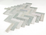 Herringbone Green Polished Marble Mosaic Tile