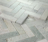 Herringbone Green Polished Marble Mosaic Tile