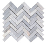 Herringbone Italian Blue Honed Marble Mosaic Tile