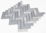 Herringbone Italian Blue Honed Marble Mosaic Tile