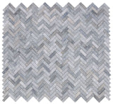 Herringbone Italian Grey Honed Marble Mosaic Tile