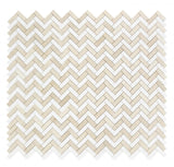 Herringbone Marfil Polished Marble Mosaic Tile