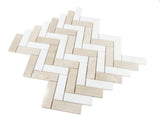 Herringbone Marfil Polished Marble Mosaic Tile