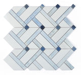 Herringbone Royal Sapphire Marble Mosaic Tile-Marble Mosaic-American Tile Depot