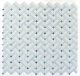 Herringbone Royal Sapphire Marble Mosaic Tile