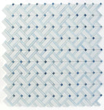 Herringbone Royal Sapphire Marble Mosaic Tile