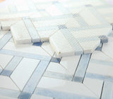 Herringbone Royal Sapphire Marble Mosaic Tile