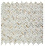 Herringbone Sunrise Honed Marble Mosaic Tile