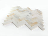 Herringbone Sunrise Honed Marble Mosaic Tile