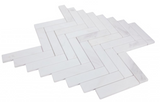 Herringbone White Polished Marble Mosaic Tile