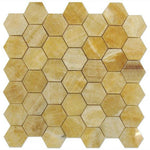 Honey Onyx Polished 2'' Hexagon Mosaic Tile-Onyx Mosaic-American Tile Depot