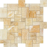 Honey Onyx Polished Mini Versailles Mosaic Tile-Onyx Mosaic-American Tile Depot