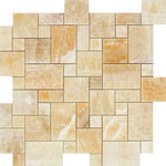 Honey Onyx Polished Mini Versailles Mosaic Tile-Onyx Mosaic-American Tile Depot