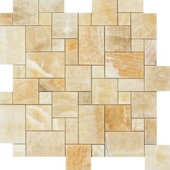 Honey Onyx Polished Mini Versailles Mosaic Tile-Onyx Mosaic-American Tile Depot