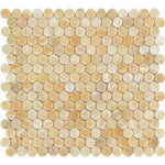 Honey Onyx Polished Penny Round Mosaic Tile-Marble Mosaic-American Tile Depot