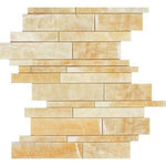 Honey Onyx Polished Random Strip Mosaic Tile-Onyx Mosaic-American Tile Depot