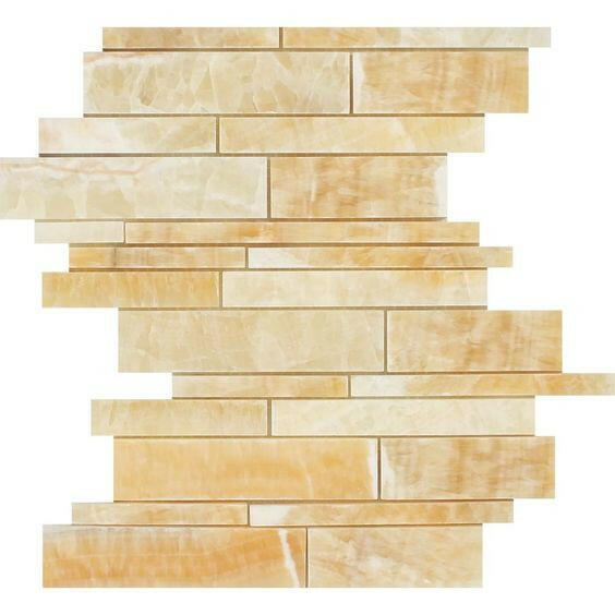 Honey Onyx Polished Random Strip Mosaic Tile-Onyx Mosaic-American Tile Depot