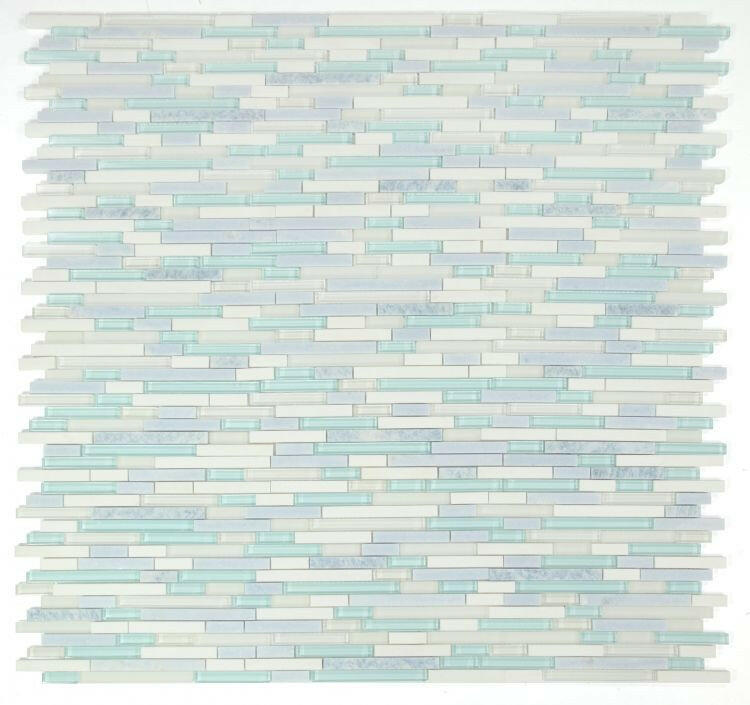 Horizon Sunrise Crystal Ocean Linear Mosaic Wall Tile-Mixed Mosaic-American Tile Depot