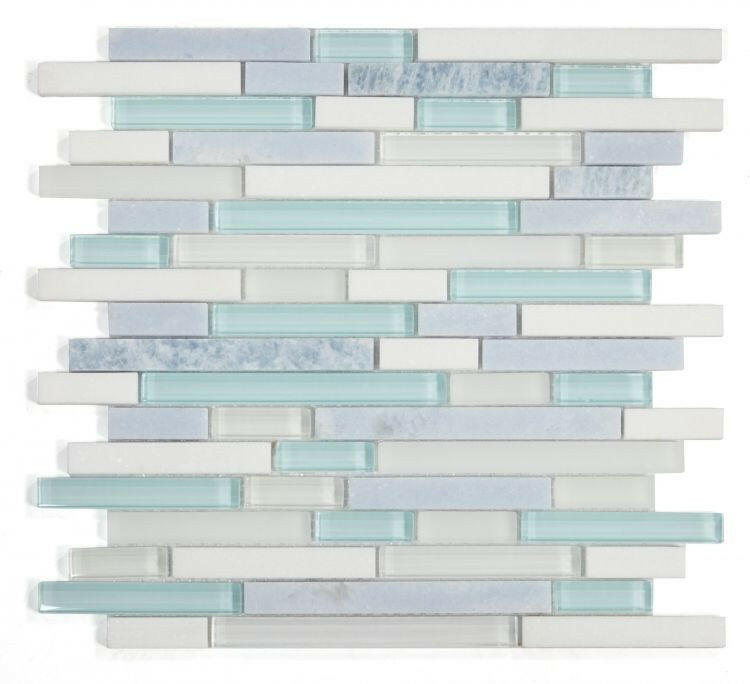 Horizon Sunrise Crystal Ocean Linear Mosaic Wall Tile-Mixed Mosaic-American Tile Depot