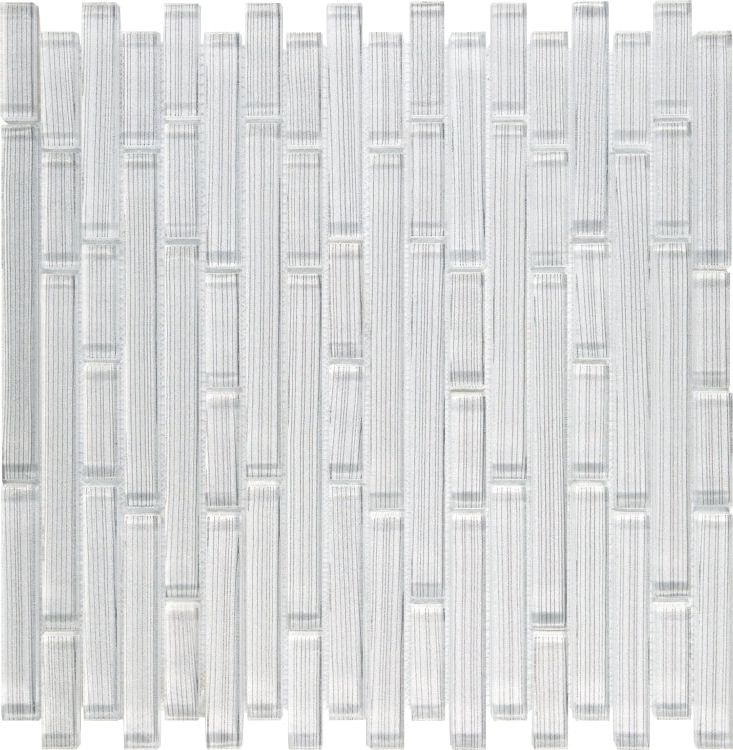 Horizon Sunrise Silver White Linear Glass Mosaic Wall Tile-Glass Mosaic-American Tile Depot