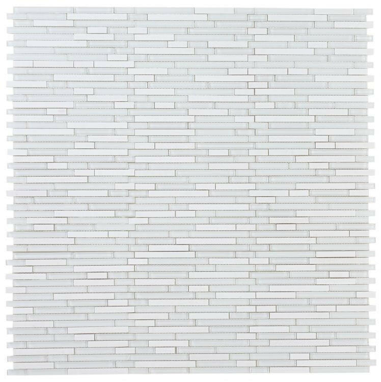 Horizon Sunrise Thassos White Linear Mosaic Wall Tile-Mixed Mosaic-American Tile Depot