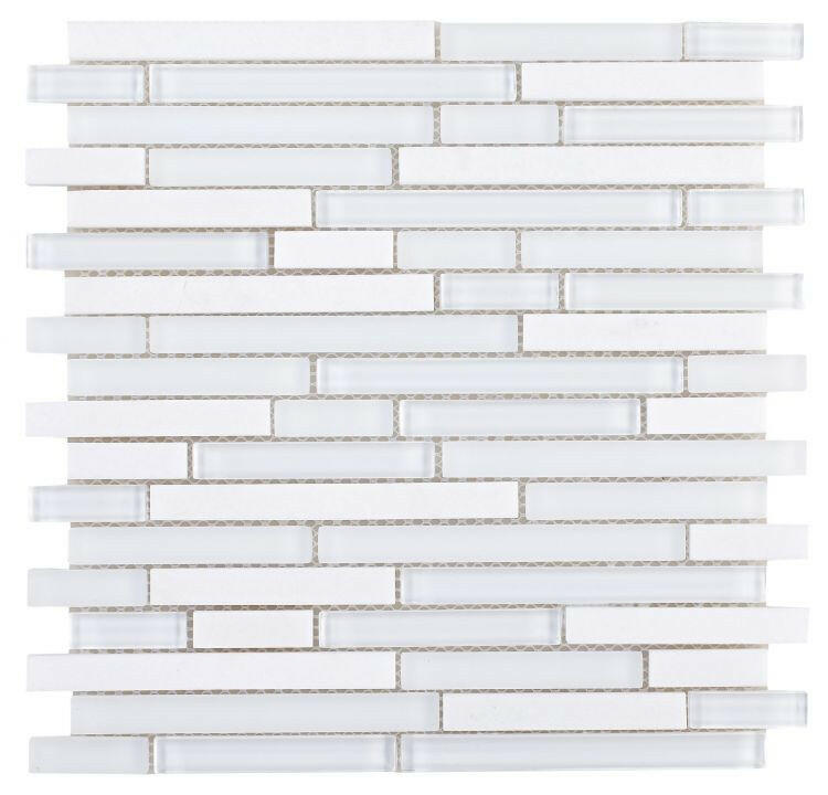 Horizon Sunrise Thassos White Linear Mosaic Wall Tile-Mixed Mosaic-American Tile Depot