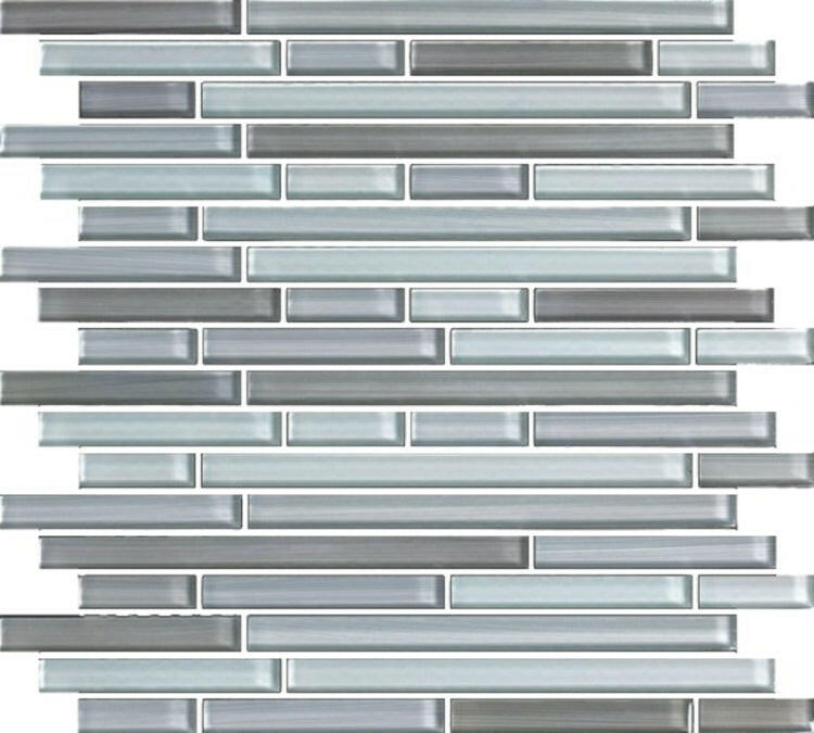 Horizon Sunset Grey Goose Linear Glass Mosaic Wall Tile-Glass Mosaic-American Tile Depot