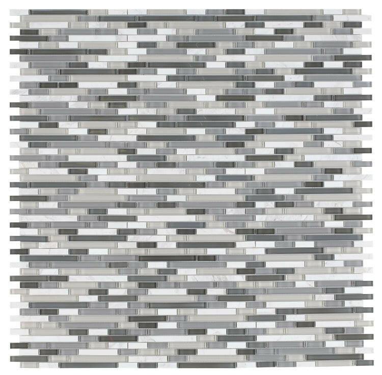 Horizon Sunset Rain Grey Linear Mosaic Wall Tile-Mixed Mosaic-American Tile Depot