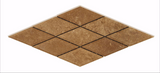 3 X 6 Noce Travertine Diamond / Rhomboid Honed & Beveled Mosaic Tile