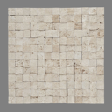 1 X 1 Ivory Travertine Split-Faced Mosaic Tile