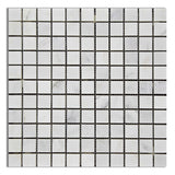 1 X 1 Oriental White / Asian Statuary Marble Polished Mosaic Tile-Marble Mosaic-American Tile Depot