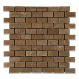 1 X 2 Noce Travertine Tumbled Brick Mosaic Tile