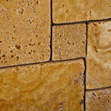 Gold / Yellow Travertine 4-Pieced OPUS Mini-Pattern Tumbled Mosaic Tile