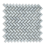 Carrara White Marble Honed Mini Herringbone Mosaic Tile