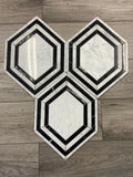 Waterjet Long Hexagon Marble Polished Mosaic Tile