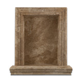 Walnut Travertine Hand-Made Custom Shampoo Niche / Shelf - LARGE - Honed