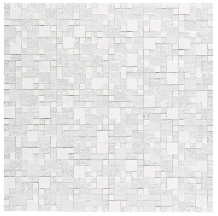 Iceberg Pure Square Glass Mosaic Wall Tile-Mixed Mosaic-American Tile Depot