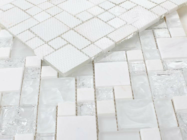 Iceberg Pure Square Glass Mosaic Wall Tile-Mixed Mosaic-American Tile Depot