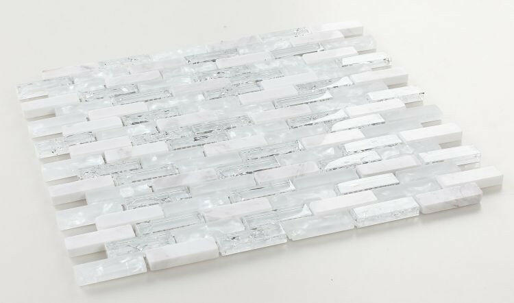 Iceberg Stack Linear Glass Mosaic Wall Tile-Mixed Mosaic-American Tile Depot