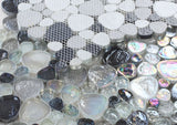 Sample of Preach Inari Grey Pebble Glass Mosaic Wall Tile-Sample-American Tile Depot