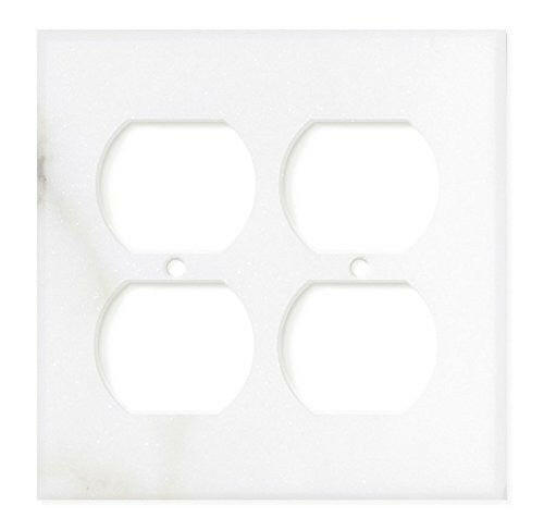 Italian Calacatta Gold Marble Double Duplex Switch Wall Plate / Switch Plate / Cover - Polished-Marble Wall/Switch Plate-American Tile Depot