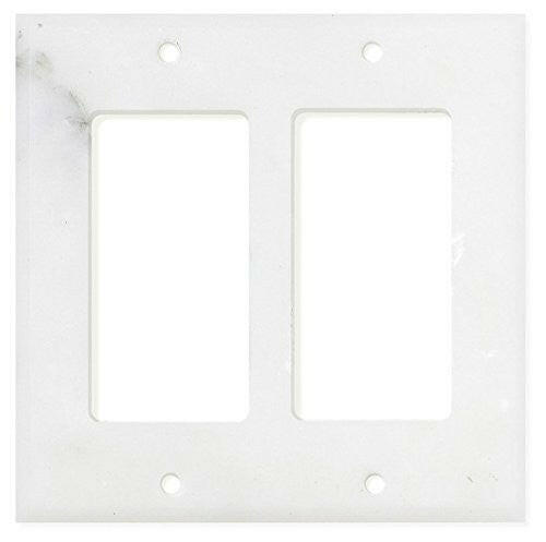 Italian Calacatta Gold Marble Double Rocker Switch Wall Plate / Switch Plate / Cover - Honed-Marble Wall/Switch Plate-American Tile Depot